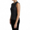 Canotta grigia con orli a coste in maglia di lana Chevron IT40