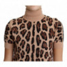 Top dolcevita in lana vergine con stampa leopardata beige - IT42-M