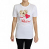 T-shirt bianca con cristalli a cuore San Valentino - IT36 - XS