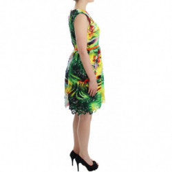 Abito tubino in organza multicolor - L
