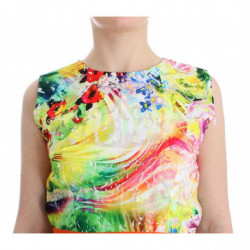 Abito tubino in organza multicolor - L