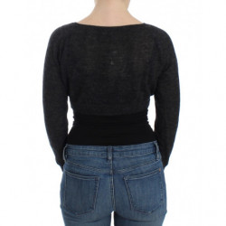 Maglione cardigan in lana lavorata a maglia grigia - IT40 - XS