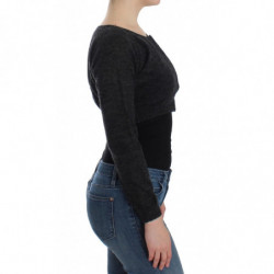 Maglione cardigan in lana lavorata a maglia grigia - IT40 - XS