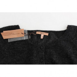 Maglione cardigan in lana lavorata a maglia grigia - IT40 - XS