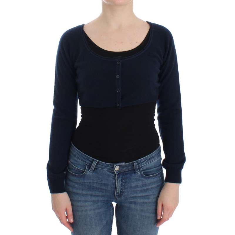 Maglione cardigan in cashmere blu - IT46 - L