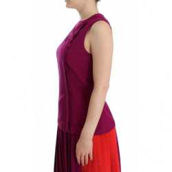 Top camicetta senza maniche in seta viola - IT42 - S