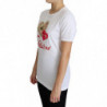 T-shirt bianca con cristalli a cuore San Valentino - IT36 - XS