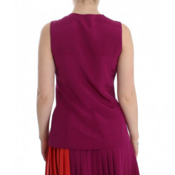 Top camicetta senza maniche in seta viola - IT42 - S
