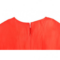 Abito tubino rosso con maniche a 3/4 in lino mini - M