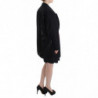 Blazer da giacca lungo drappeggiato con cappotto nero - IT42-M