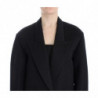 Blazer da giacca lungo drappeggiato con cappotto nero - IT42-M