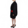 Blazer da giacca lungo drappeggiato con cappotto nero - IT40-S
