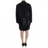 Blazer da giacca lungo drappeggiato con cappotto nero - IT40-S