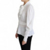 Top maniche lanterna colletto ascot camicetta bianca - IT44-L