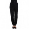 Pantaloni eleganti slim dritti a vita alta neri - IT40-S