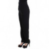 Pantaloni eleganti slim dritti a vita alta neri - IT40-S