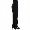 Pantaloni eleganti slim dritti a vita alta neri - IT40-S
