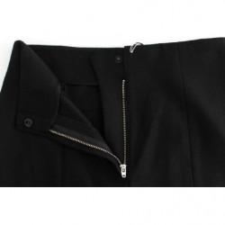 Pantaloni eleganti slim dritti a vita alta neri - IT40-S