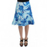 Gonna tubino dritta stampa peplo blu stampa ad affresco - IT40-S