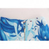 Gonna tubino dritta stampa peplo blu stampa ad affresco - IT40-S