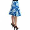 Gonna tubino dritta stampa peplo blu stampa ad affresco - IT44-L