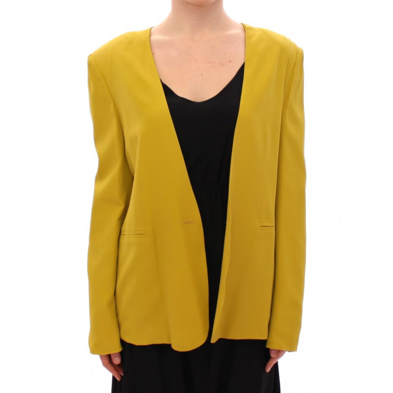 Giacca blazer in seta giallo senape - IT40-S