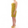 Mini abito a trapezio a bolle senza spalline giallo blu - IT38-XS