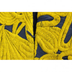 Mini abito a trapezio a bolle senza spalline giallo blu - IT40-S