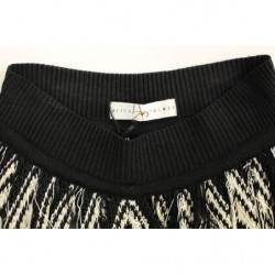 Gonna asimmetrica lavorata a maglia bianca nera - IT42-M