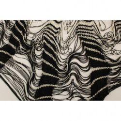 Gonna asimmetrica lavorata a maglia bianca nera - IT40-S