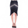 Gonna asimmetrica a righe Chevron lavorata a maglia - IT40-S