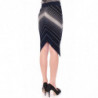 Gonna asimmetrica a righe Chevron lavorata a maglia - IT40-S