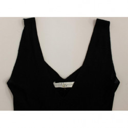 Abito da cocktail in maglia con scollo a V basso bianco nero - M