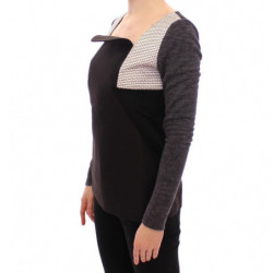 Maglione pullover a maniche lunghe grigio nero - IT40-S