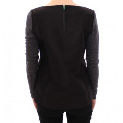 Maglione pullover a maniche lunghe grigio nero - IT40-S