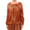Camicia arancione a maniche lunghe con bottoni sul davanti - IT40-S