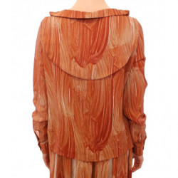 Camicia arancione a maniche lunghe con bottoni sul davanti - IT40-S