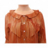Camicia arancione a maniche lunghe con bottoni sul davanti - IT40-S