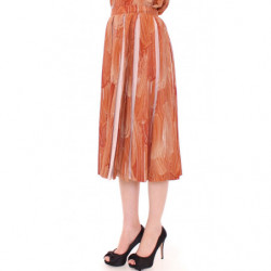 Gonna lunga marrone arancione sotto il ginocchio - IT44-L