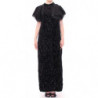 Giacca a mantella lunga in broccato di cotone nero - ONE SIZE