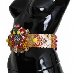 Cintura larga in cristallo floreale impreziosito multicolor - IT42-M