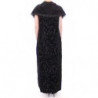 Giacca a mantella lunga in broccato di cotone nero - ONE SIZE