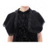 Giacca a mantella lunga in broccato di cotone nero - ONE SIZE