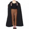 Giacca a mantella lunga in broccato di cotone nero - ONE SIZE