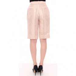 Pantaloncini sopra il ginocchio in broccato beige - IT44-L