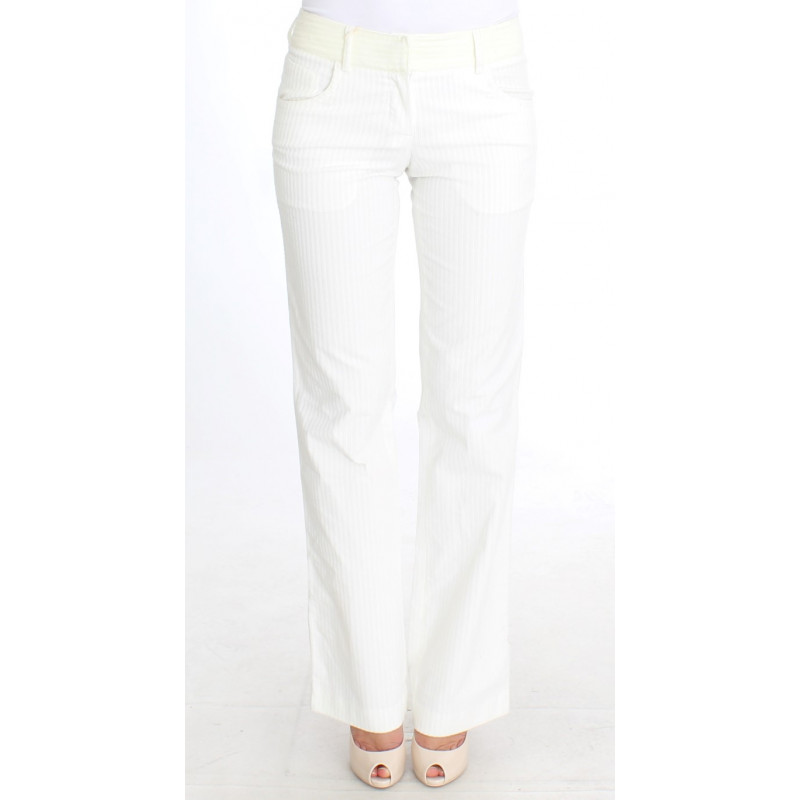 Pantaloni dritti a righe bianche - IT42-M