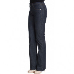 Jeans svasati con taglio a stivale in denim di cotone blu - W26