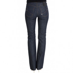 Jeans svasati con taglio a stivale in denim di cotone blu - W26