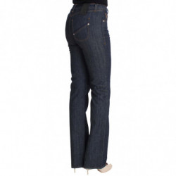 Jeans svasati con taglio a stivale in denim di cotone blu - W26