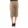 Pantaloni corti in cotone tinta unita beige - IT40-S